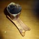 The finished wooden stand for the Viking drinking horn.