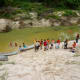People ready to go canoeing at Creekfest