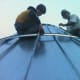 The bolts are hand tightened with a box-end as sections are added.