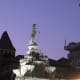 flora fountain evening view