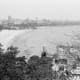 the beach view from a vantage point, the Hanging gardens on Malabar Hill.