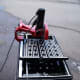 Tile saw used to cut tile.