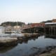 View of Five Islands Lobster Co from a distance on shore.