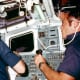 Dick Scobee with Commander Crippen on Challenger's flight deck.