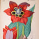 Persimmon-colored tulip clip art