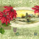 Snow scene with poinsettias