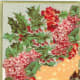 Hydrangea and snow scene vintage Christmas card