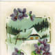 Violets with snow scene