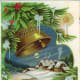Christmas bell with holly and a snow scene