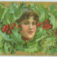 Woman with Christmas holly