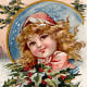 Little girl with Christmas holly crown and wrap