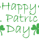 Happy St. Patrick's Day with four shamrocks