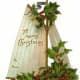 Vintage gift tag: Sailboat with holly