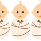 Baby clipart: triplet girls