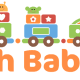 "Oh Baby" free baby clipart with colorful train