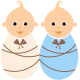 Free baby clipart: boy and girl twins