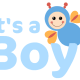 "It's a Boy!" baby clipart with bees