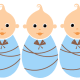Baby clipart: triplet boys