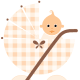 Free baby clipart: baby in a beige baby carriage