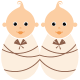 Free baby clipart: twin girls