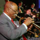 Jazz Trumpeter Clark Terry and the Great Lakes Navy Band Jazz Ensemble in 2002. Terry played in the all-star Navy band at Great Lakes 1941 - 1945 as one of the first Black members.