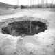 Crater caused by an artesian fountain that flowed during the 1983 Borah Peak earthquake