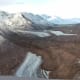 This spectacular USGS photo shows a massive landslide covering Black Rapids Glacier