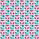 Free checked hearts scrapbook paper: teal and magenta with white background