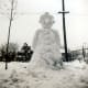 Family photo of a snowman from northern climes