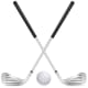 Golf clubs and ball clip art