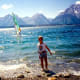 Windsurfing on Jackson Lake in Wyoming