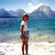 My niece at Jackson Lake in the Tetons