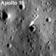 Here's how you can spot it. The sun was so low that the descent module's shadow extends right across the crater (I think?)