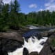 The river spilling into the high falls.