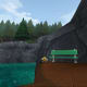 This Lemon-head in Karamelle City sits by a bench near the entrance to Rock Candy Mountain.