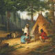 Caughnawaga (Kahnawake) Indians at Camp, painted by Cornelius Krieghoff