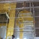Work on putting gilded covering on the pillars in progress as can be seen in the scaffoldings being erected for the purpose.