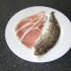 Back bacon and a cod loin fillet