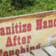 Hand sanitizer was provided after leaving the petting zoo.