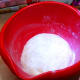 When the dough is ready, place the dough into the bowl, cover with a towel and place it in warm place for 45 minutes.