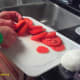Slice the tomato into thin slices