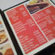 Le menu. Prices ranged from Php 50 (for starters) to Php 350 (main entrees).