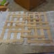 We glued some popsicle sticks together for the schach (roof). What a pretty pattern!