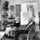 Sylvette David and Picasso in the artist's studio