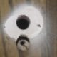 The Bottom board will look like this. The outer hole is a 1/2" countersunk hole approx. 1/4" or so deep. The inner hole is a 5/8" hole drilled completely through.