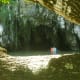 Entering the Underground River Cave.
