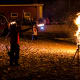 Archers light the funeral pyre at the Closing Ceremony, Youghal Halloween Festival 2014