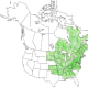 Sugar Maple Tree Range Map (USDA Plant Database)