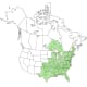 Sassafras Tree Range Map (USDA Plant Database)