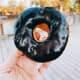 A chocolate-frosted donut